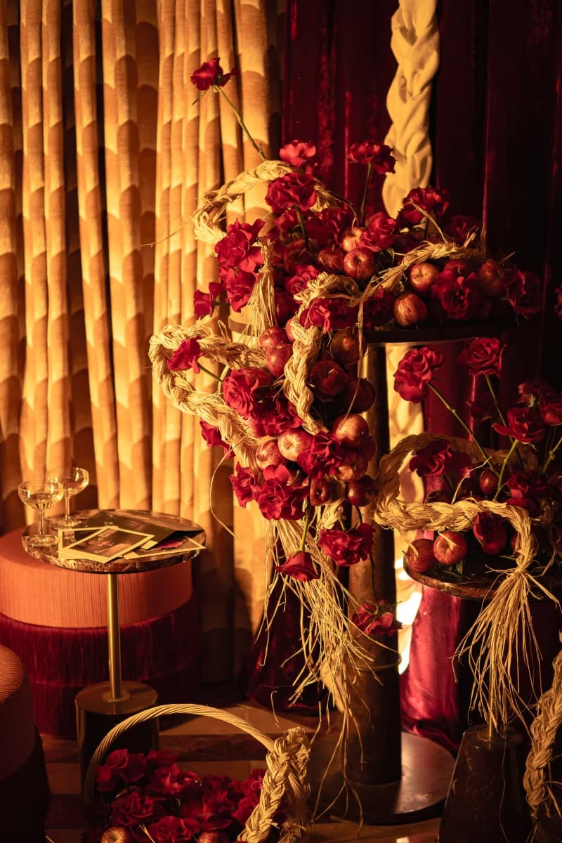 Medusa BGC Apples Red Roses Installation photographed by Holy Chic Flowers at Medusa BGC