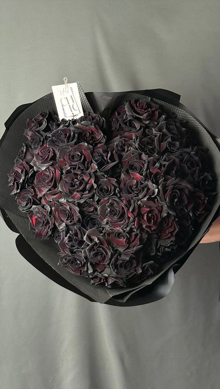 A black heart of 100 roses by Holy Chic Flowers Manila, product view 1