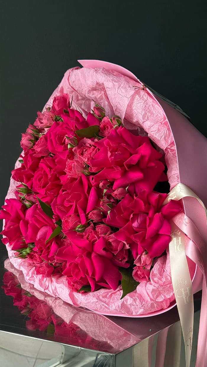 Fuchsia Rose Mix Bouquet by Holy Chic Flowers Manila, product view 2