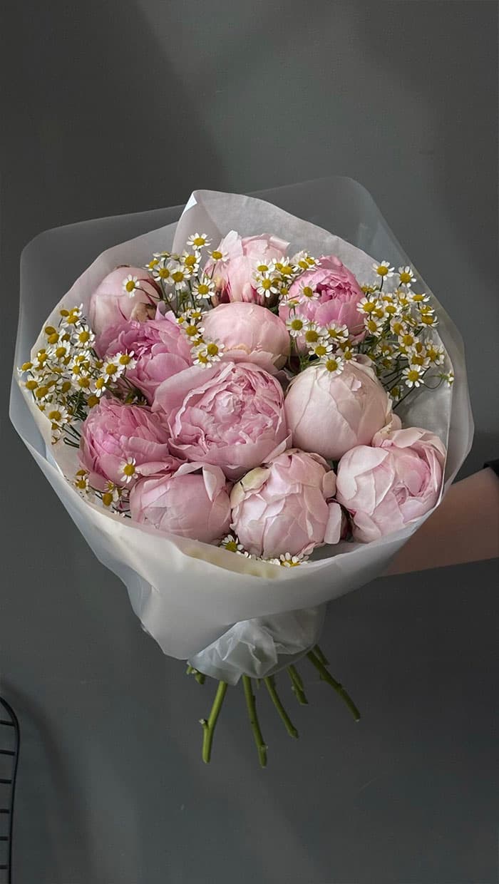 Peony & Daisy Bouquet by Holy Chic Flowers Manila, product view 2