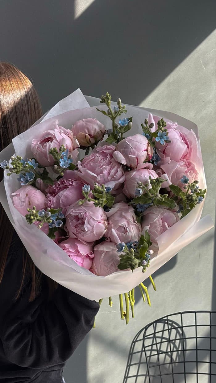 Peony & Oxypetalum Bouquet by Holy Chic Flowers Manila, product view 1