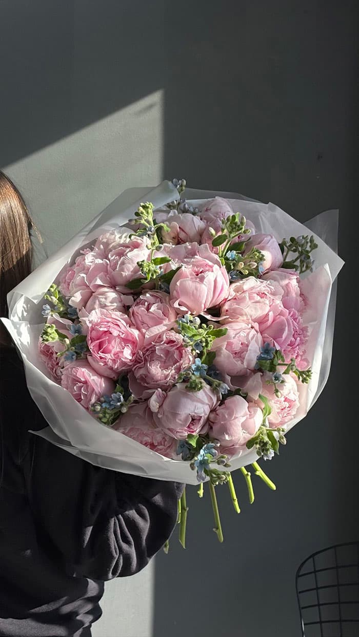 Peony & Oxypetalum Bouquet by Holy Chic Flowers Manila, product view 2