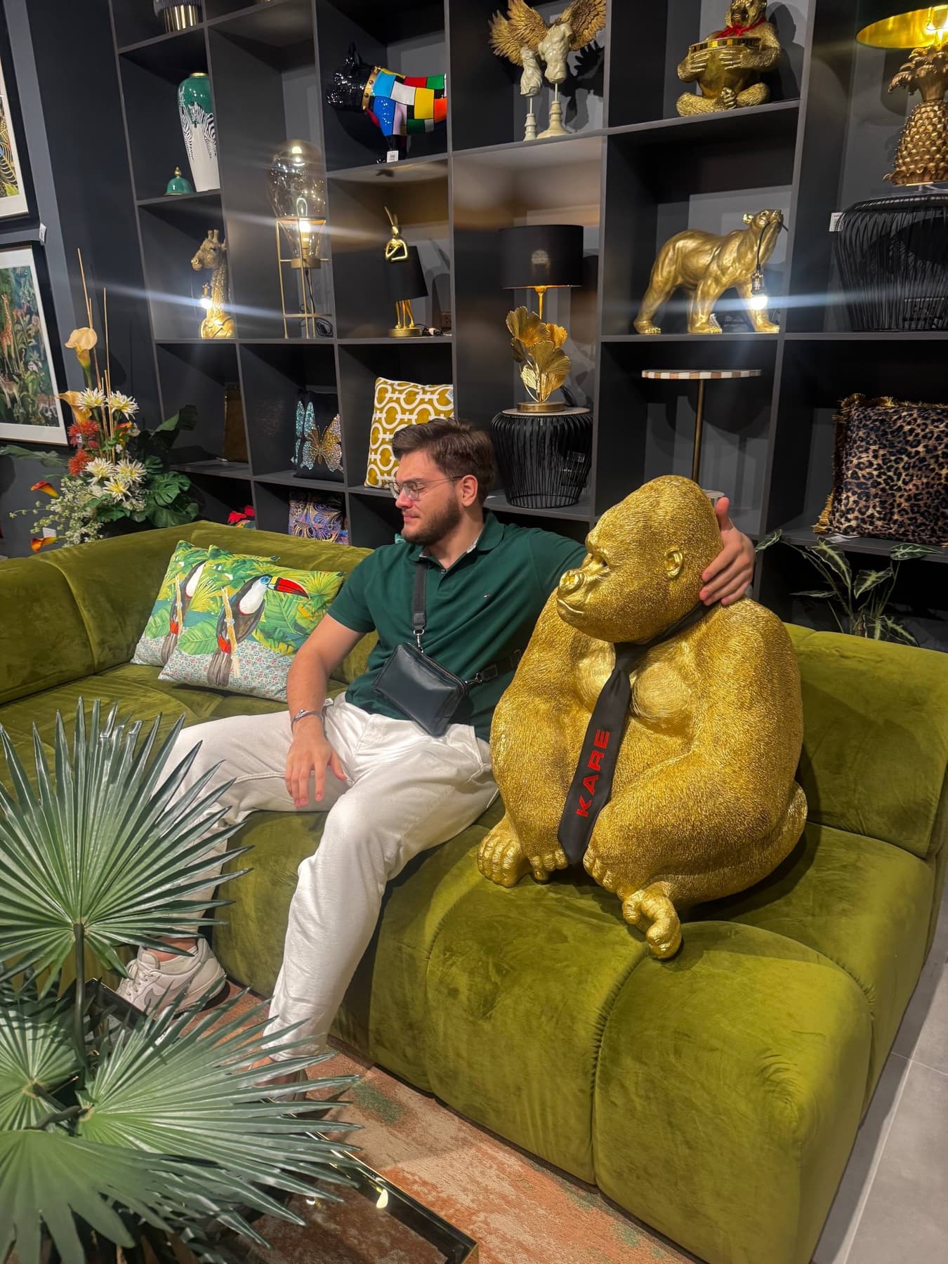 Ruslan Makaev visiting a contemporary design gallery