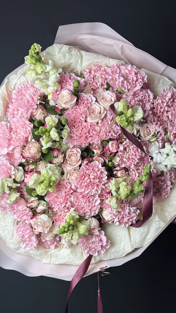 A princess bouquet of dianthus and garden flowers — gallery image 2