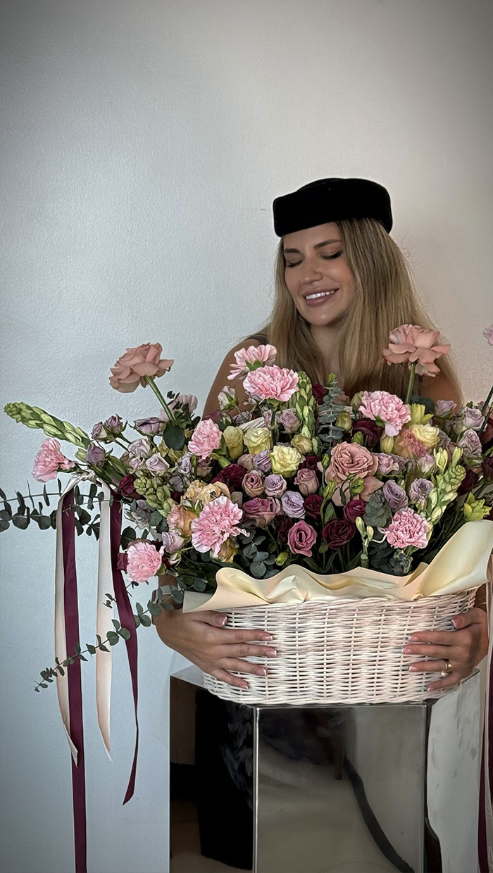 Signature Rose Arrangement in an Oval Basket